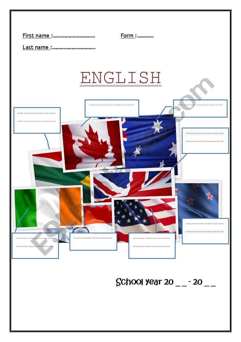 English copybook worksheet