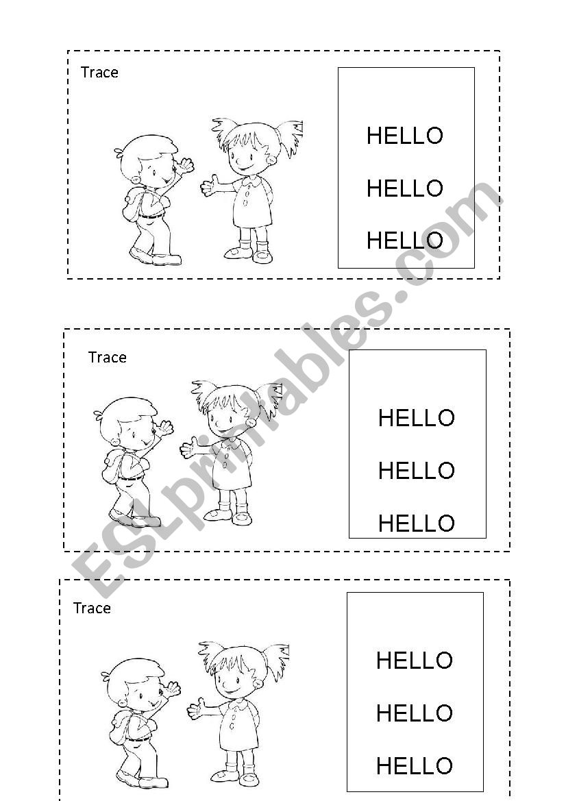 trace hello worksheet