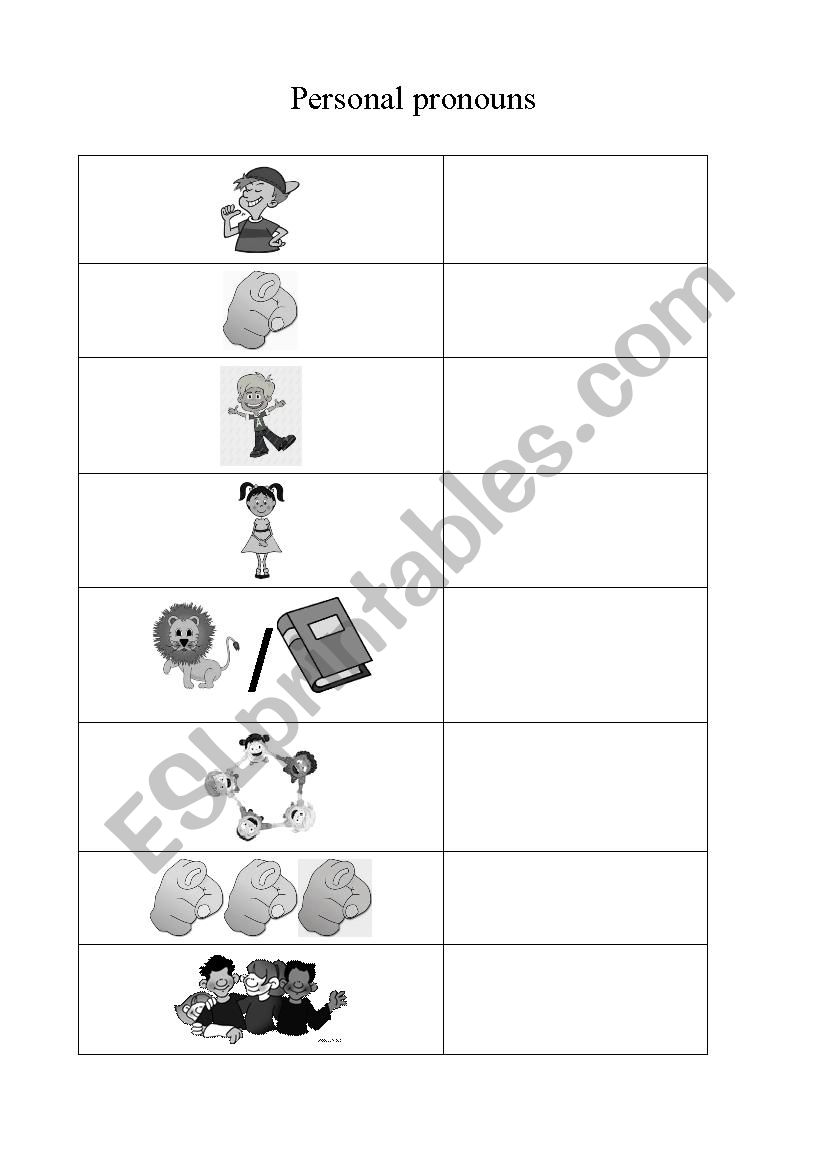 Personal pronouns  worksheet