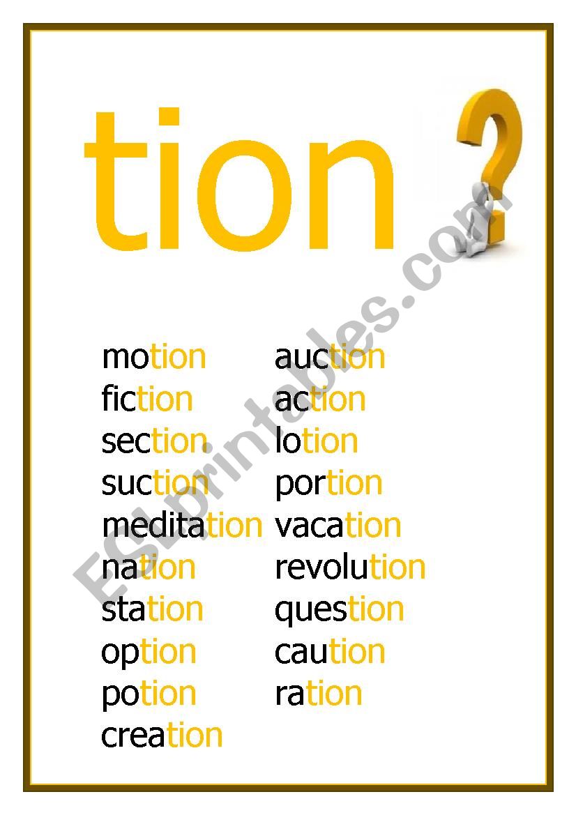 TION Reading worksheet worksheet