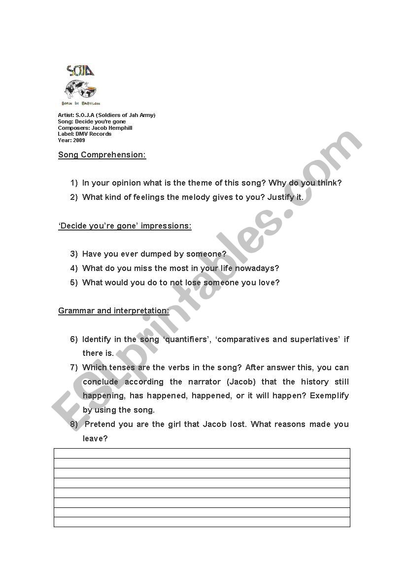 SOJA worksheet