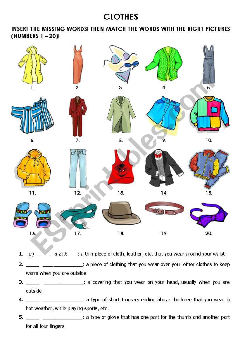 CLOTHES - ESL worksheet by Simona Slo