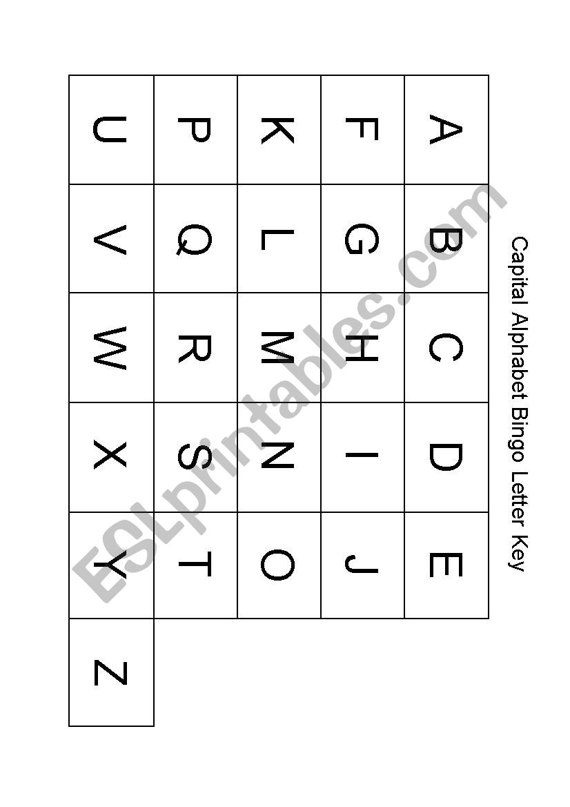 Alphabet Bingo worksheet