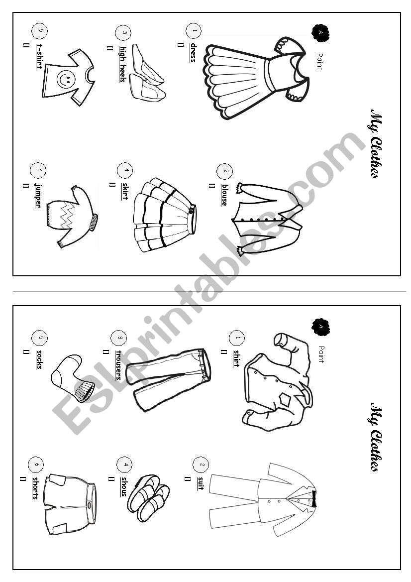 CLOTHES worksheet