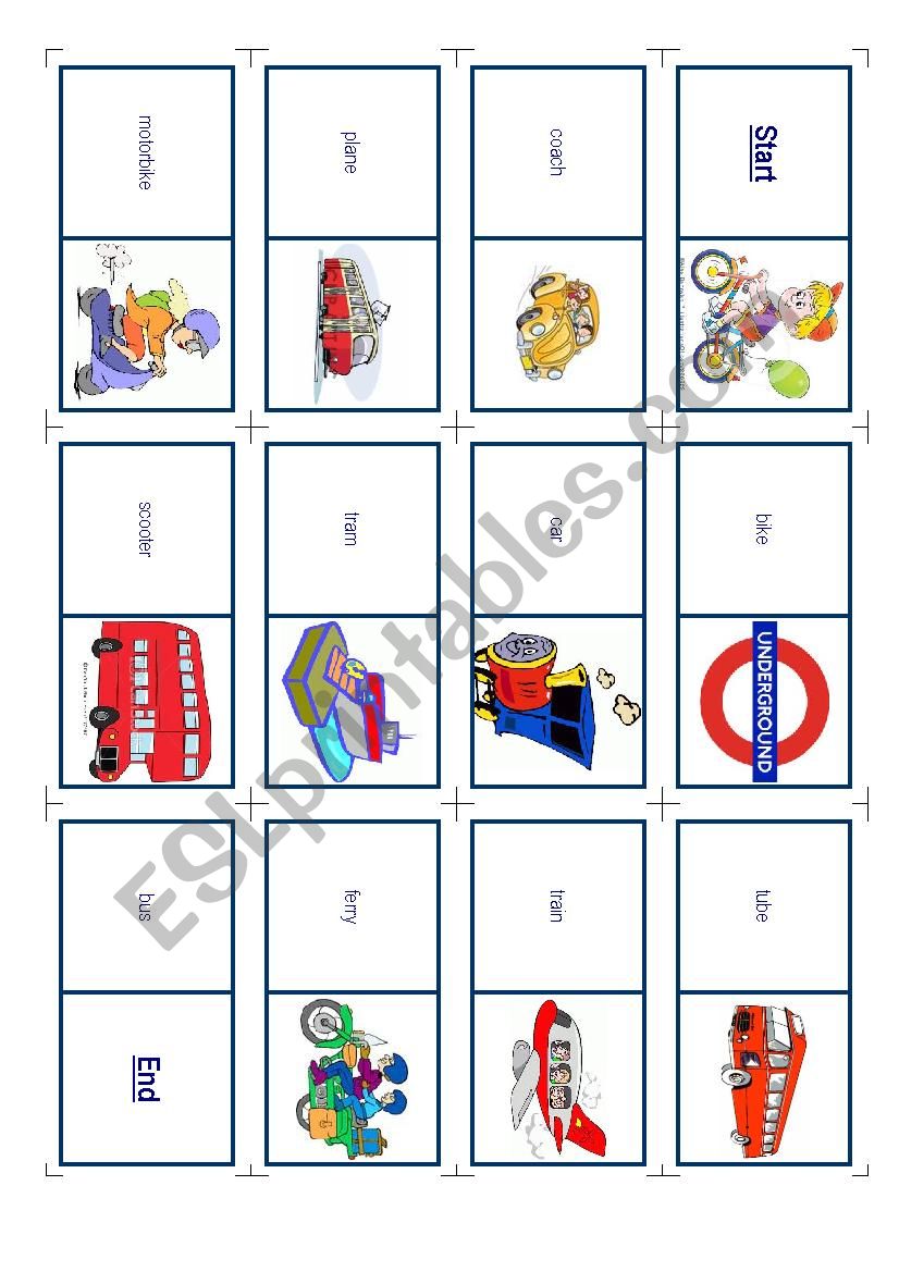 Domino: transport worksheet