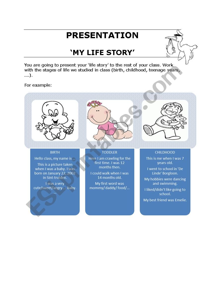 Presentation my life story worksheet