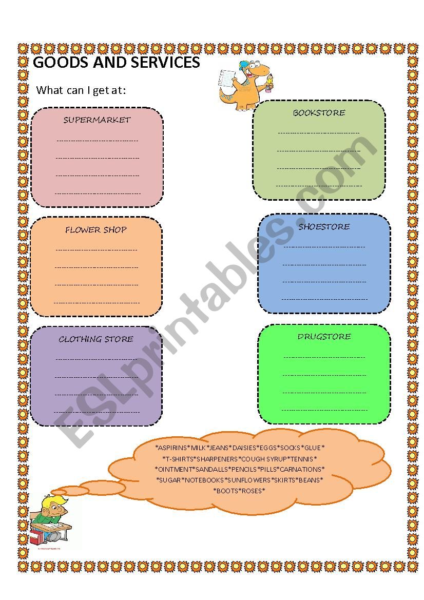 GOODS AND SERVICES 2 worksheet