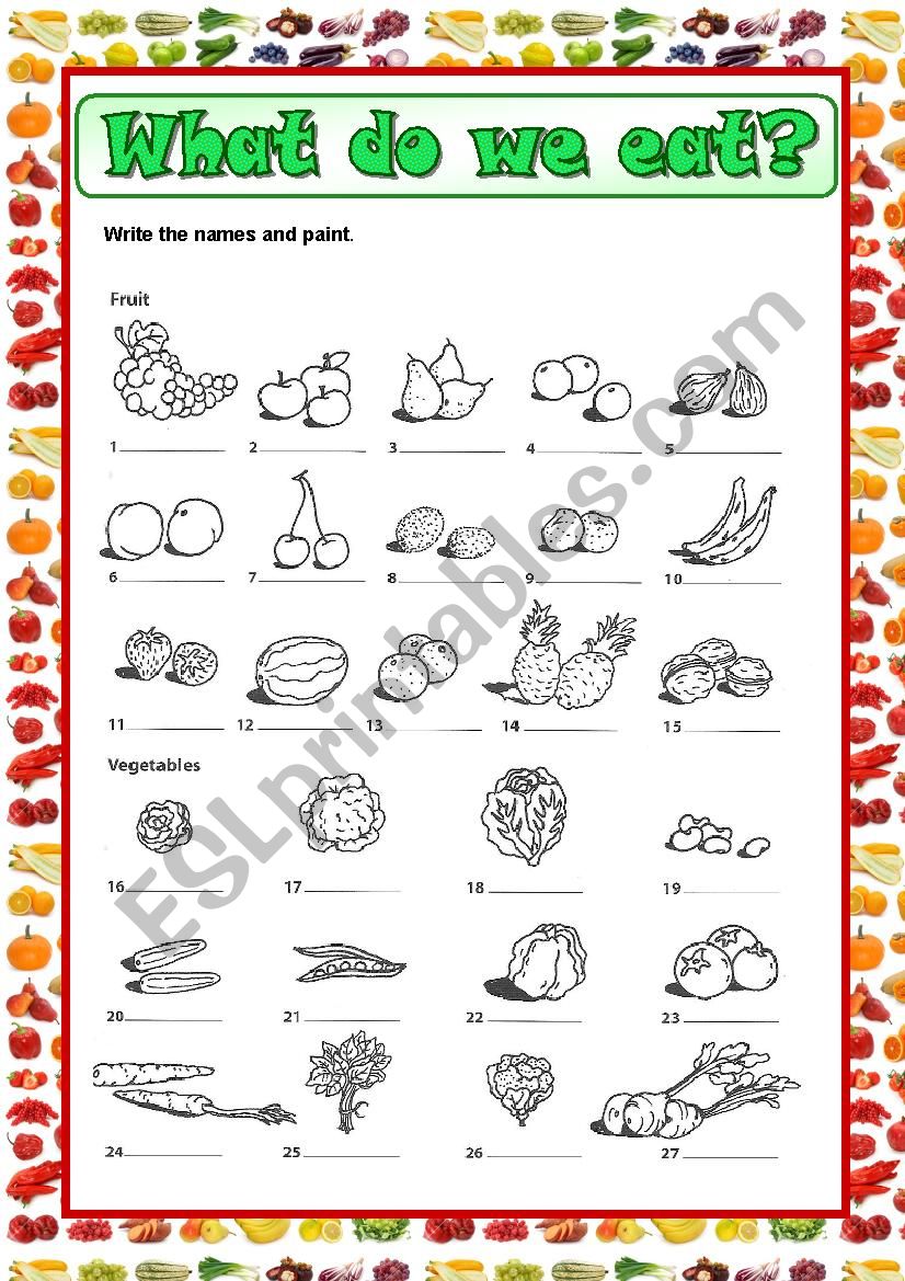 What do we eat? worksheet