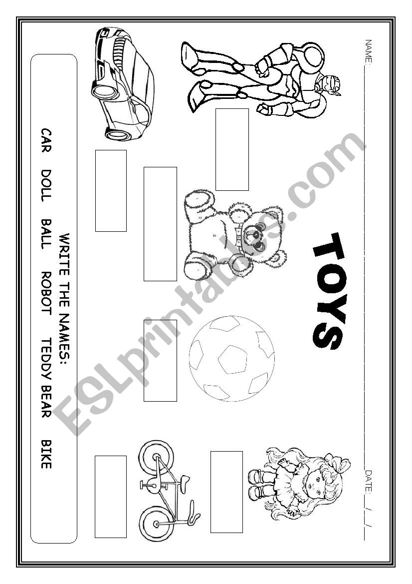 TOYS worksheet