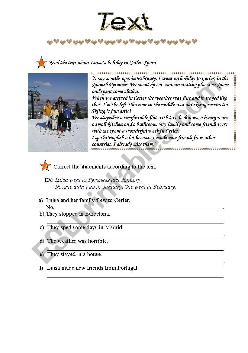 text worksheet