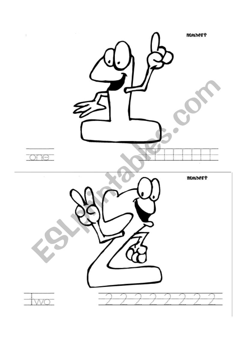 Number from 1 to 10 worksheet