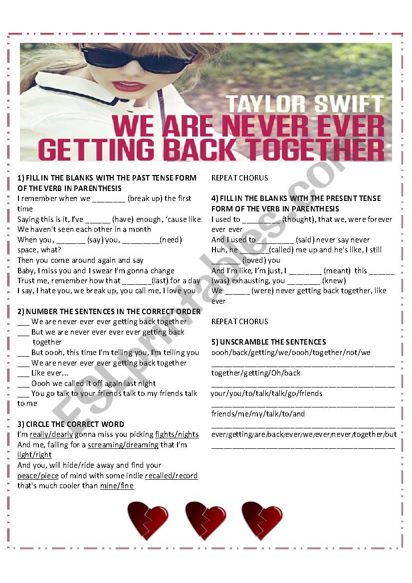 Taylor Swift  worksheet