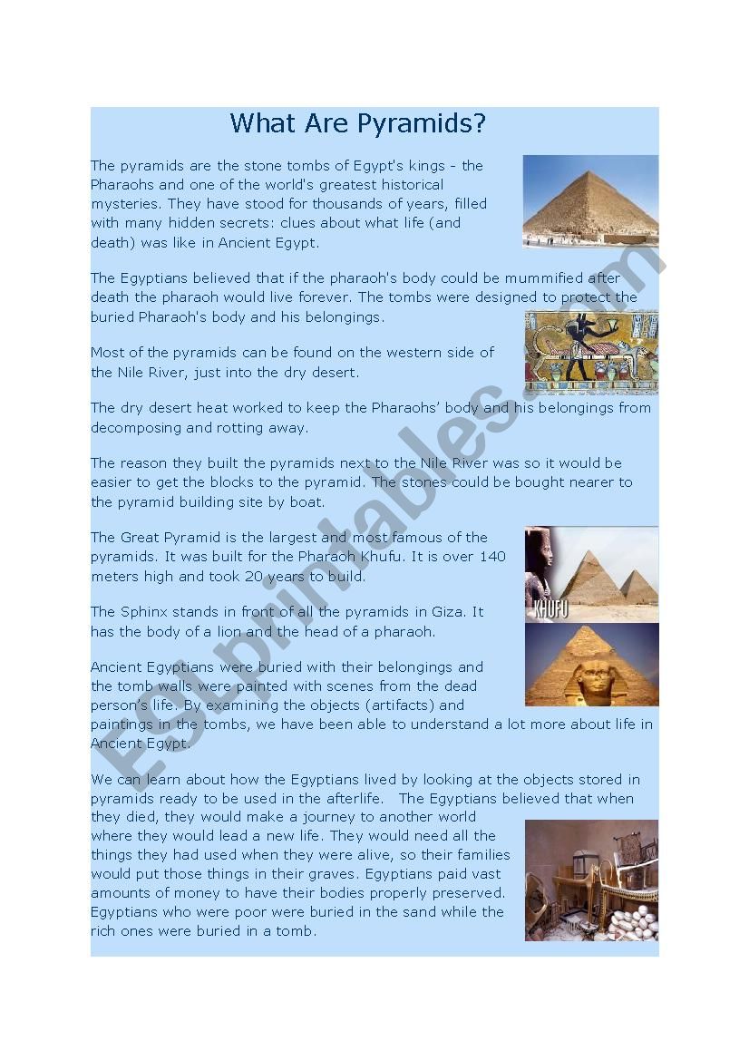 What Are Pyramids? worksheet