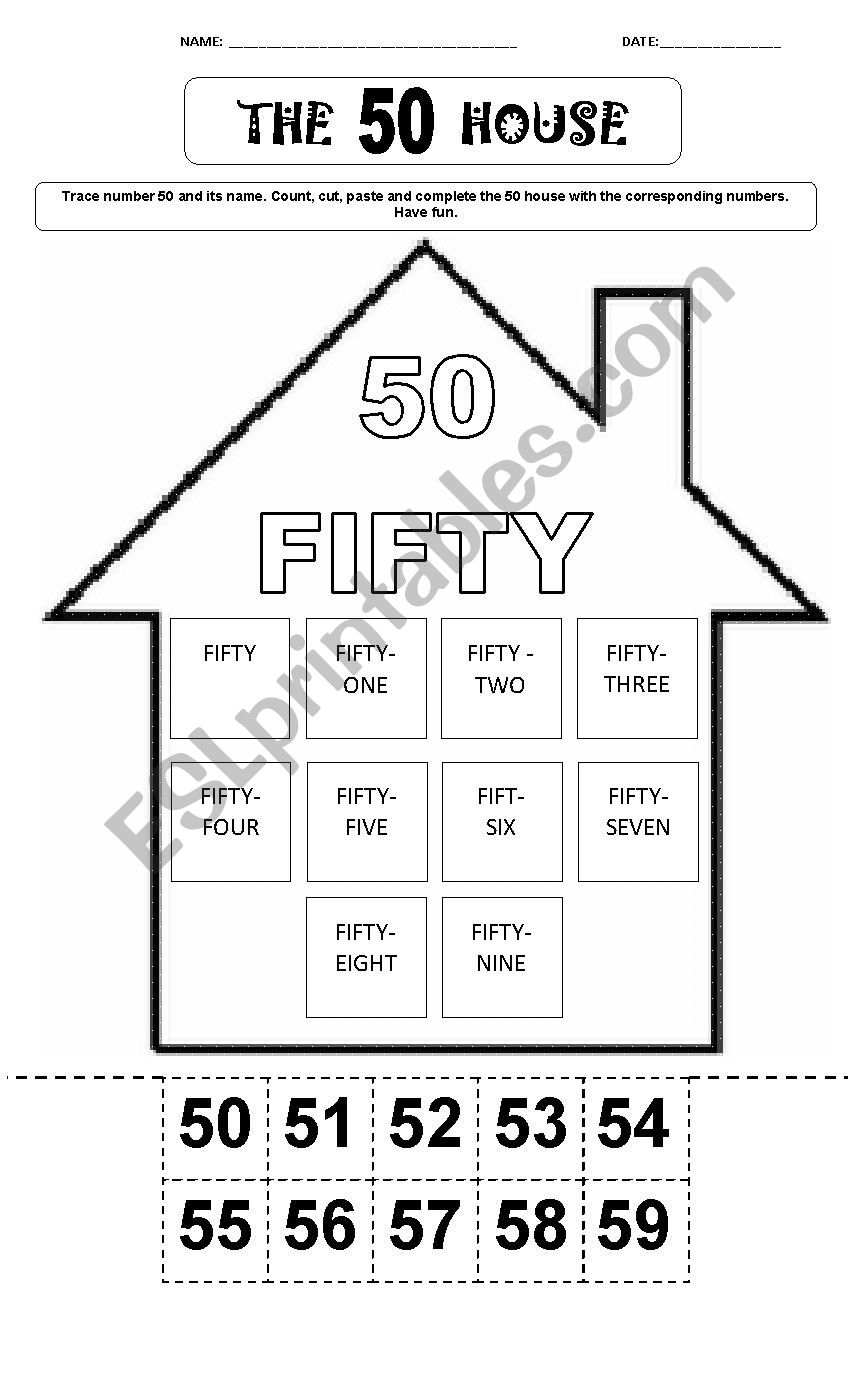 The fifty house worksheet