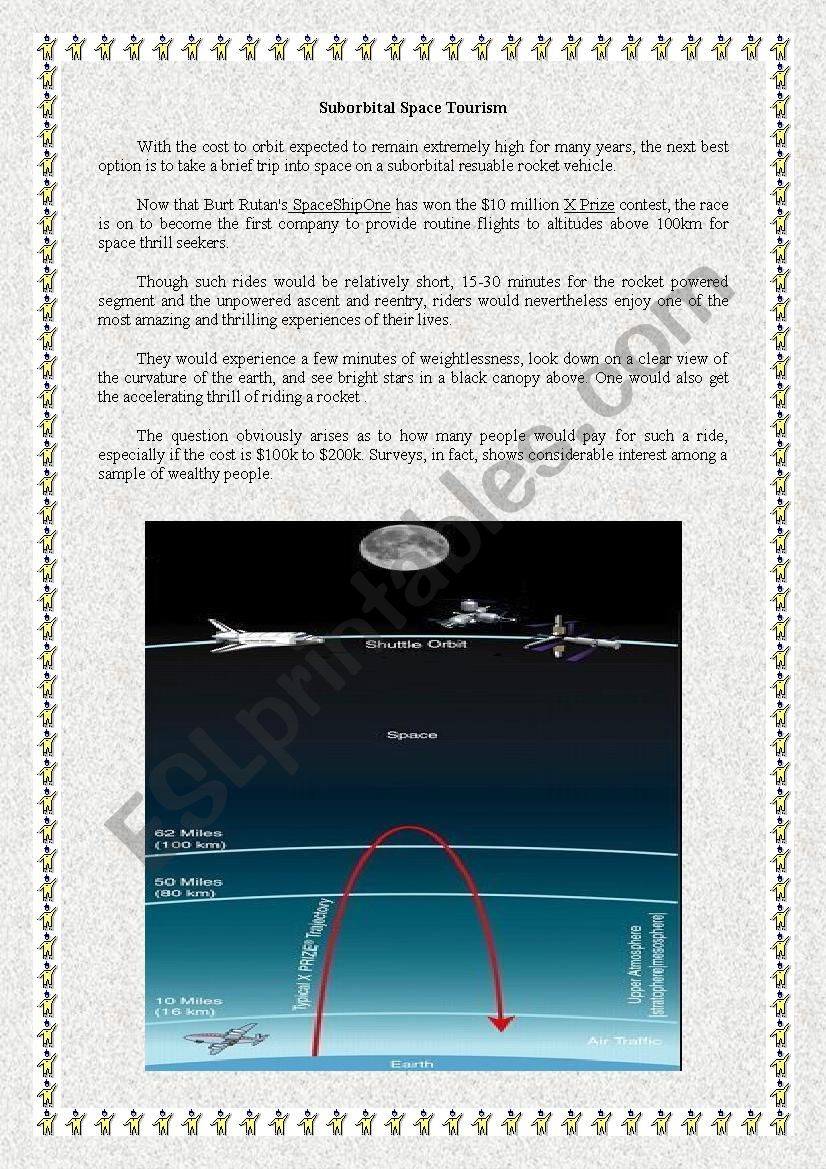 Suborbital Space Tourism worksheet