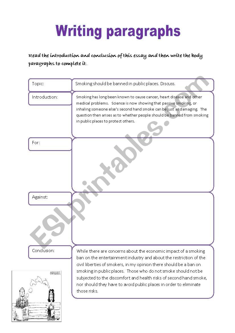 Writing paragraphs worksheet