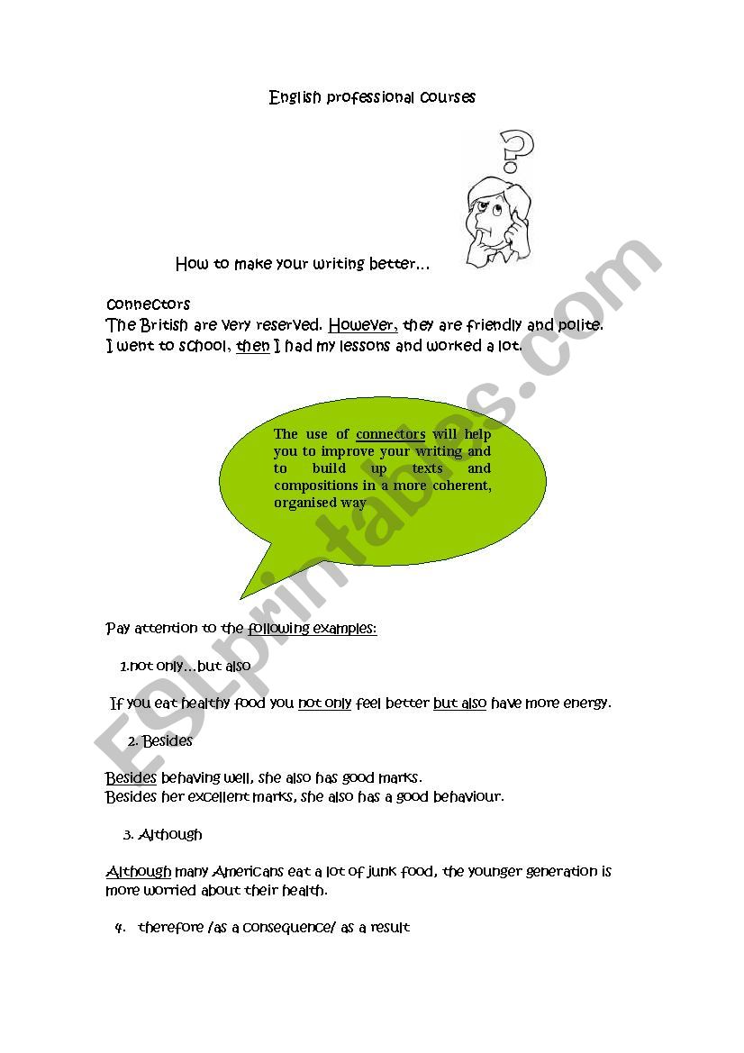 Connectors worksheet