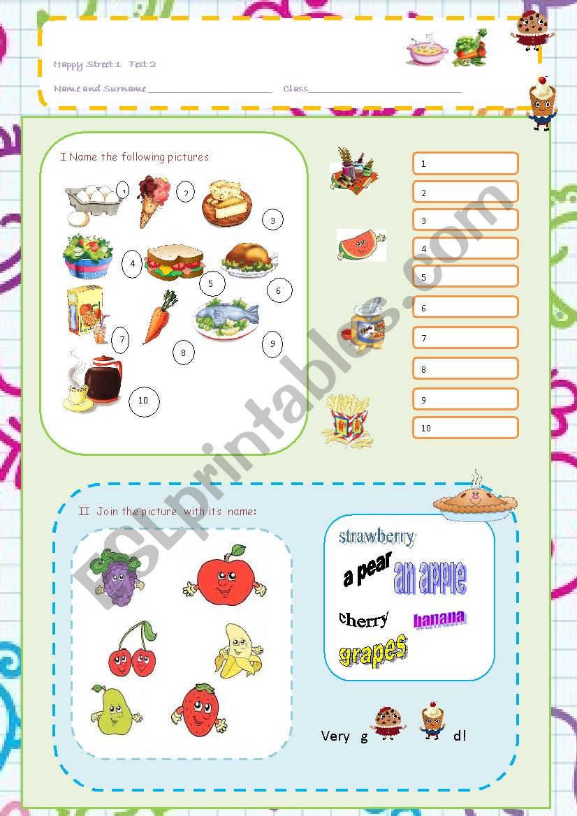 Food  worksheet