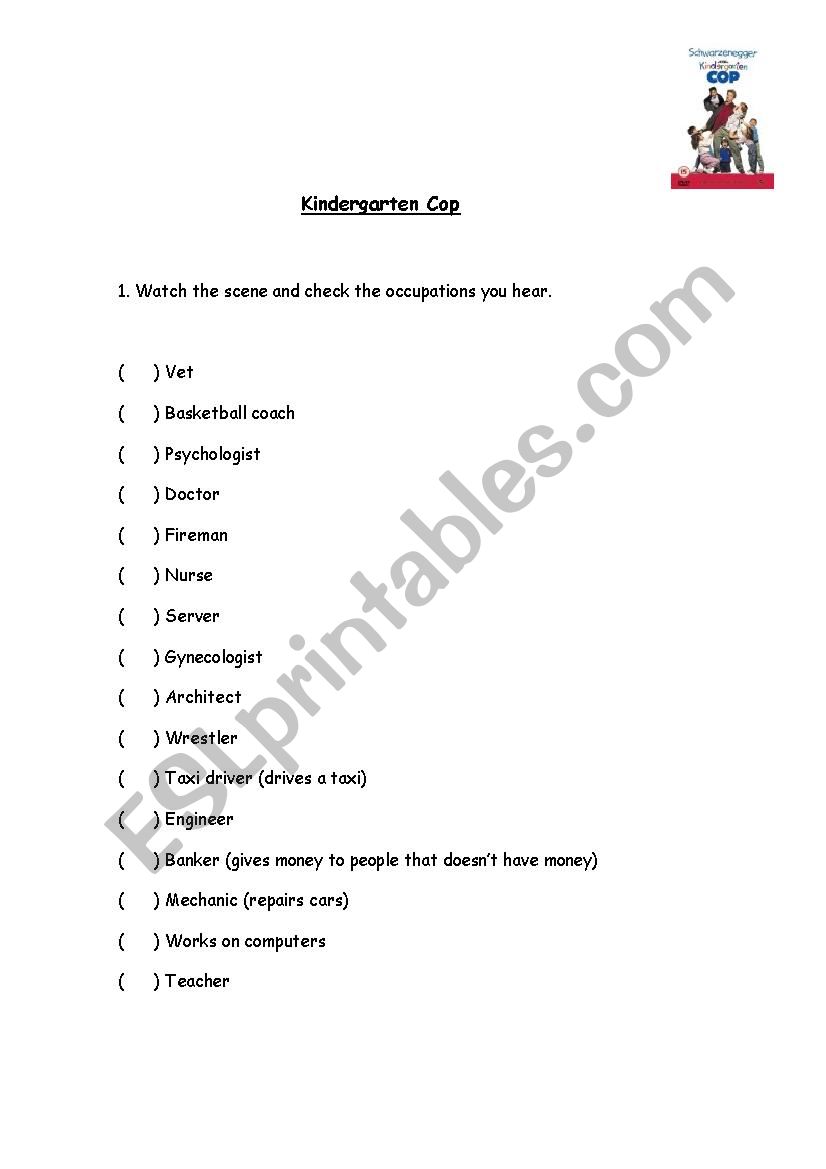 Jobs worksheet