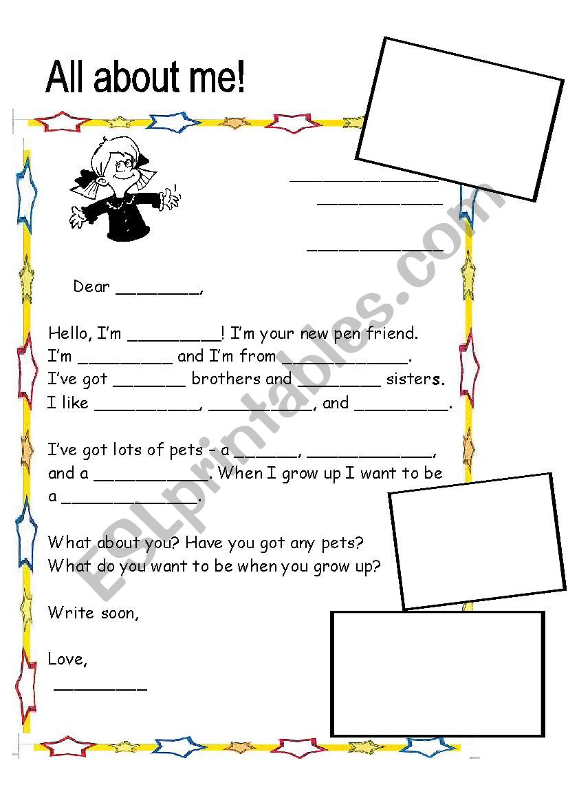 All About me worksheet