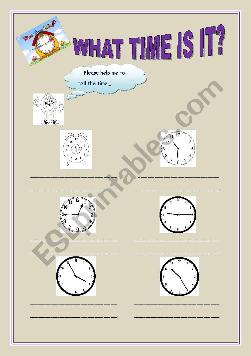 What time is it? worksheet