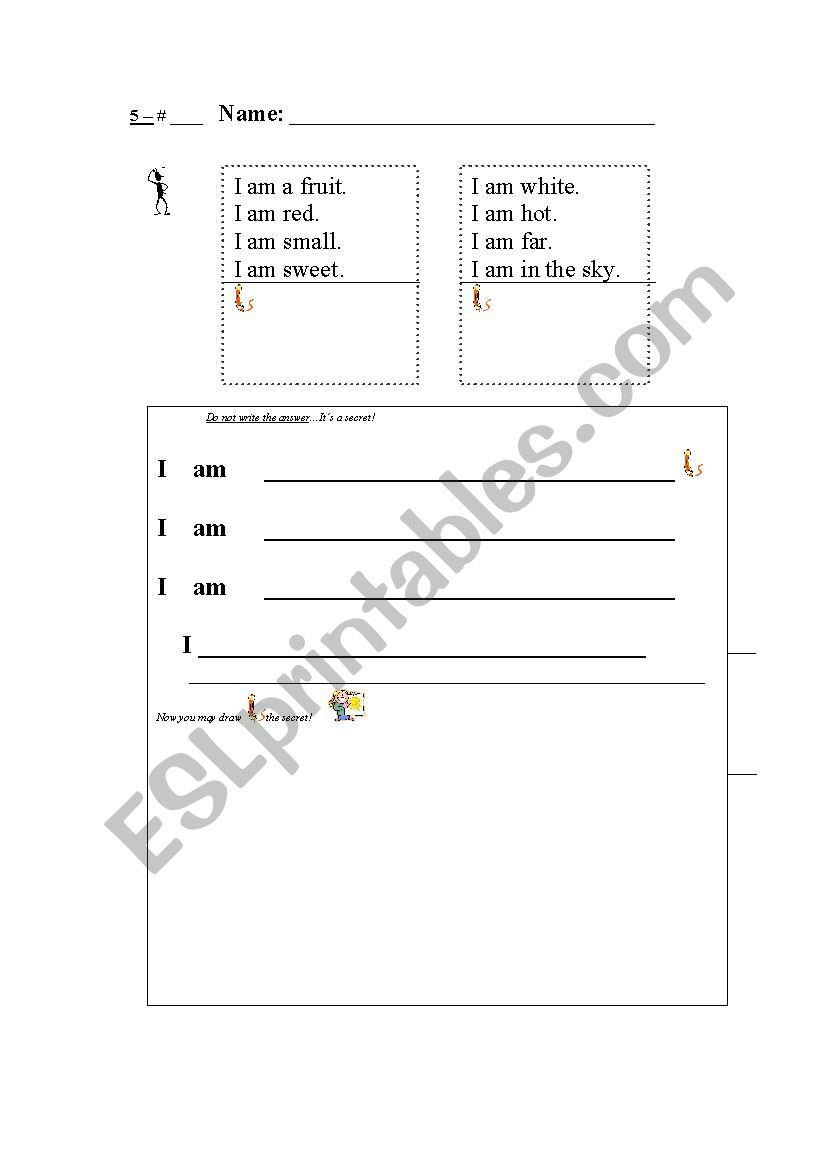 Im am (fill in) worksheet