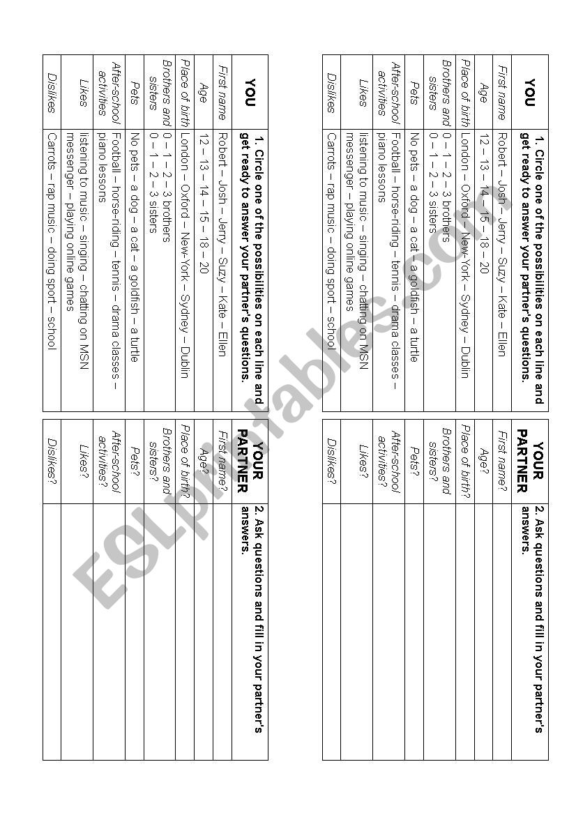 Introduce Yourself! worksheet