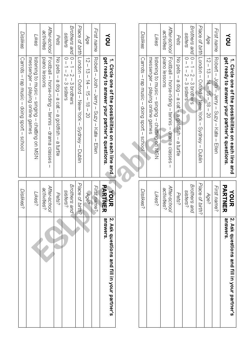 Introduce Yourself! worksheet