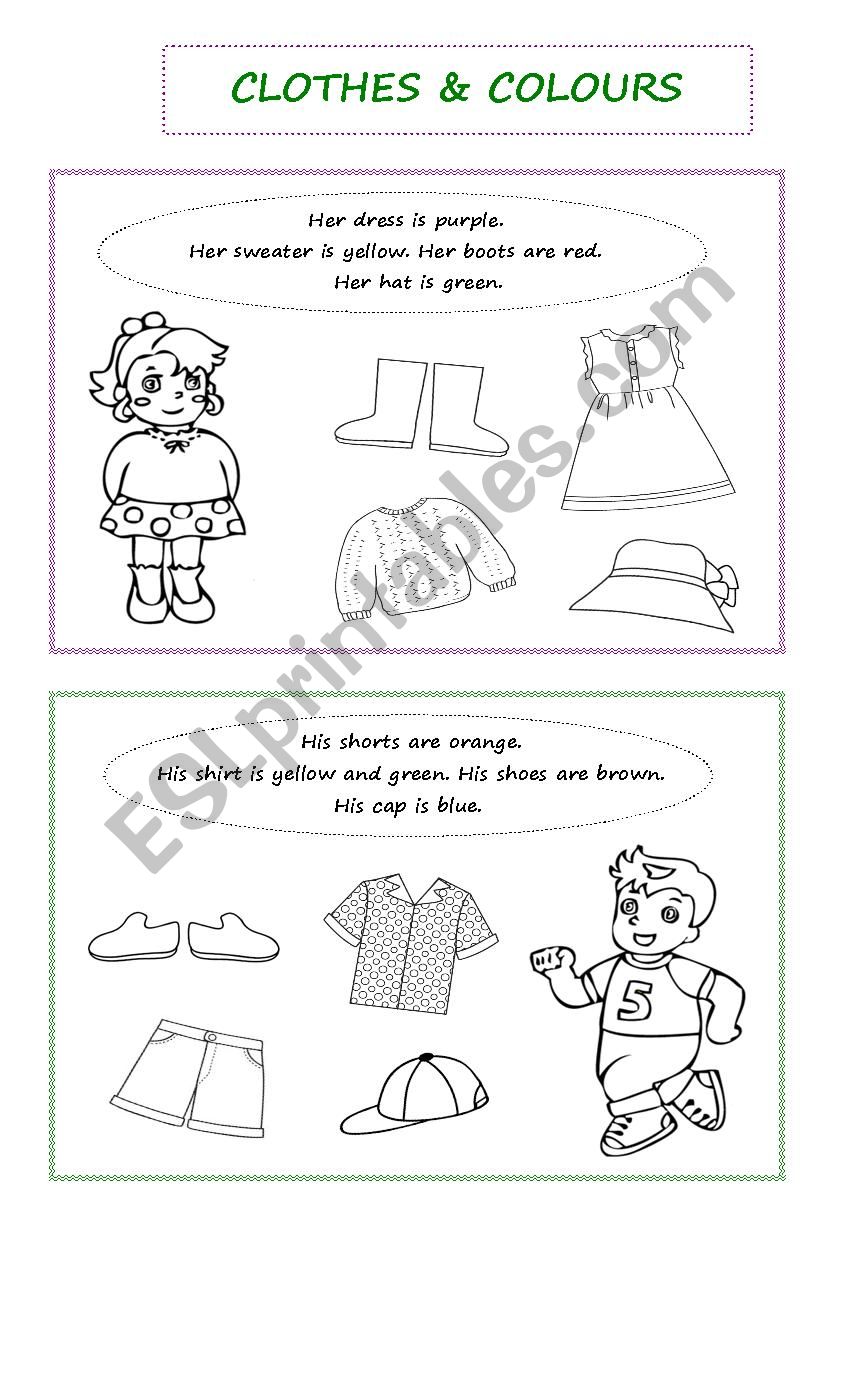 Clothes and Colours worksheet