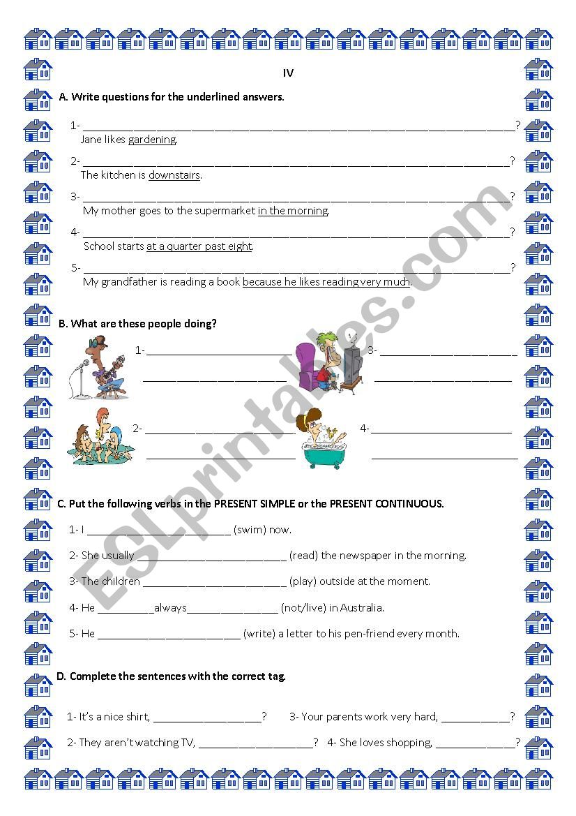 TEST A-THE HOUSE-Part 2 worksheet