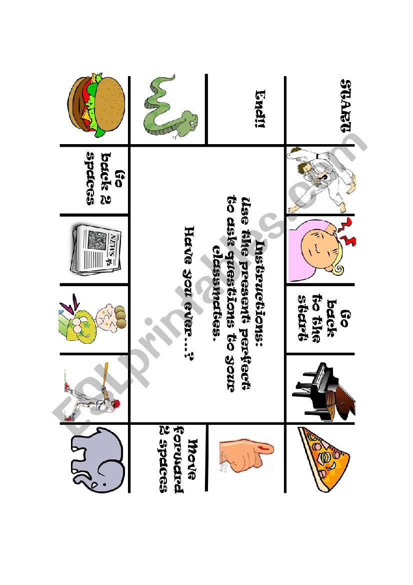 Board game - Present Perfect worksheet