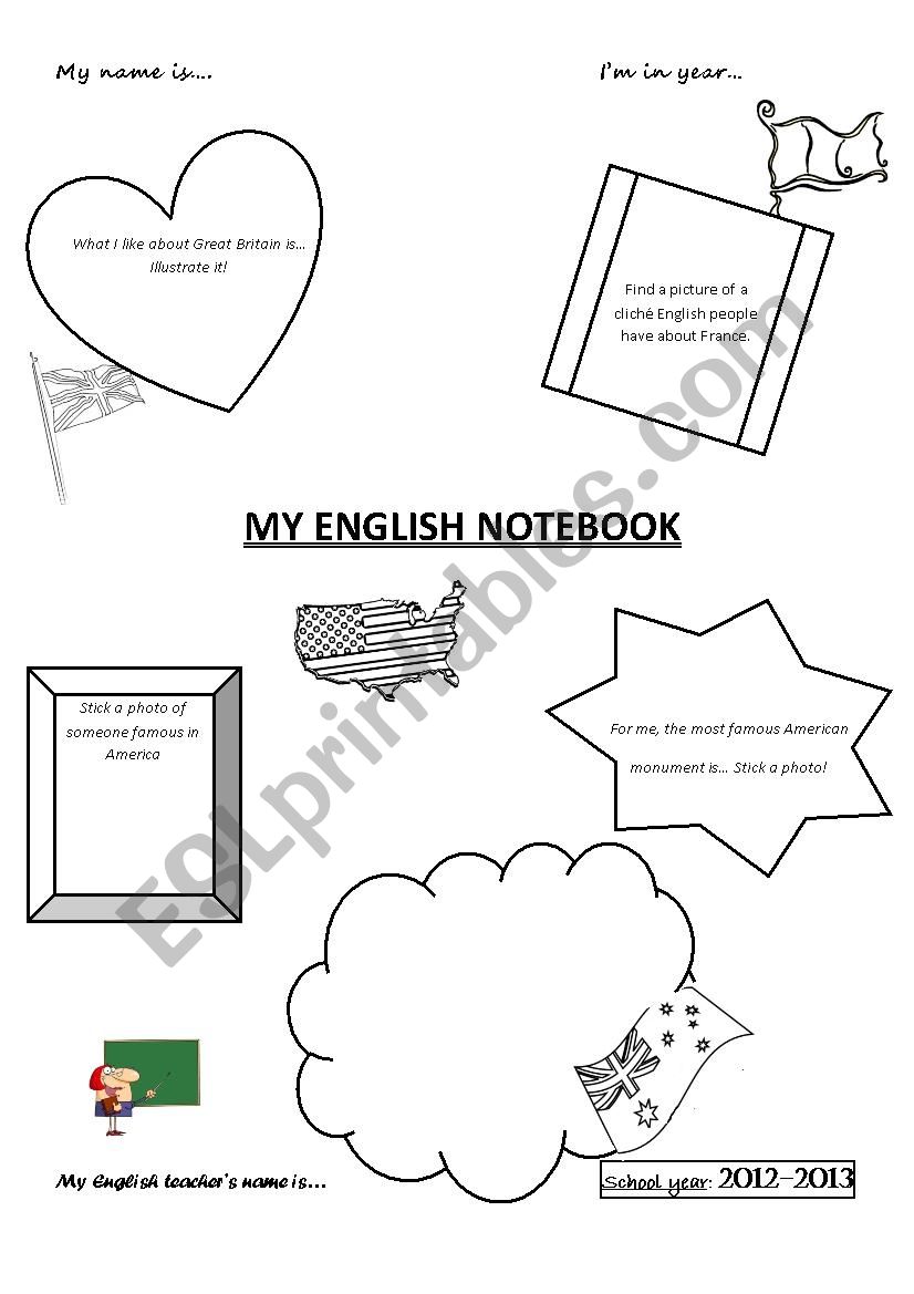 Cover page worksheet