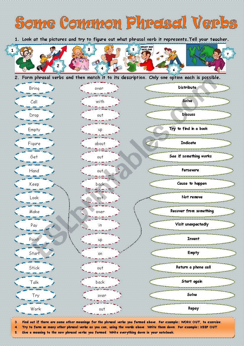 PHRASAL VERBS MATCHING worksheet