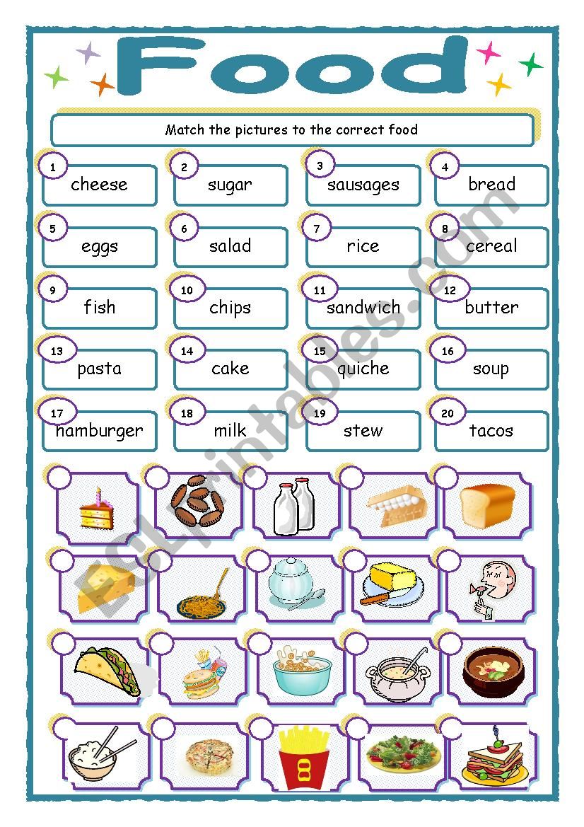 Food worksheet