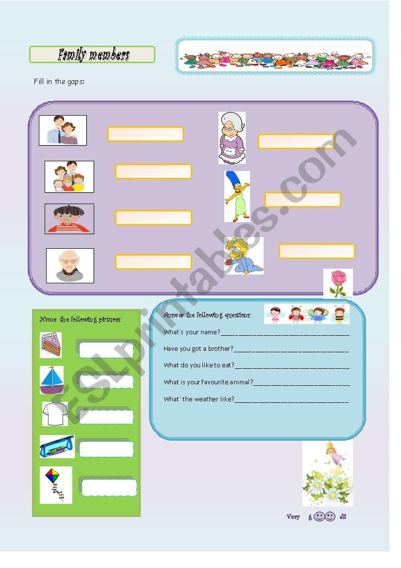 Family worksheet