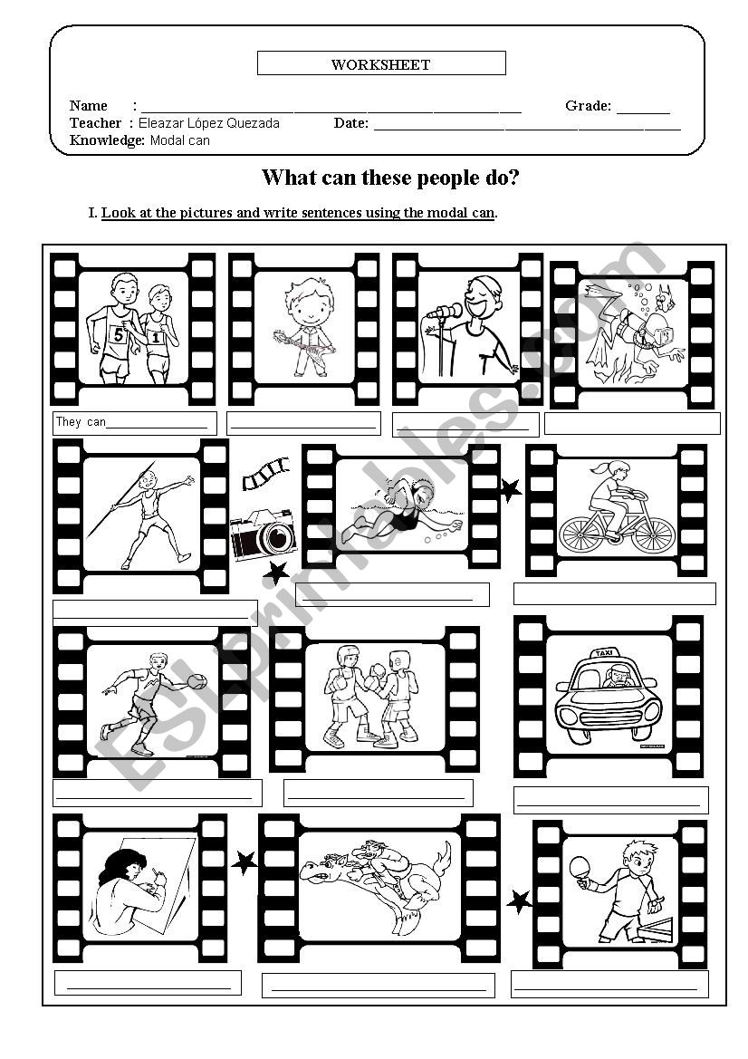What can these people do? worksheet