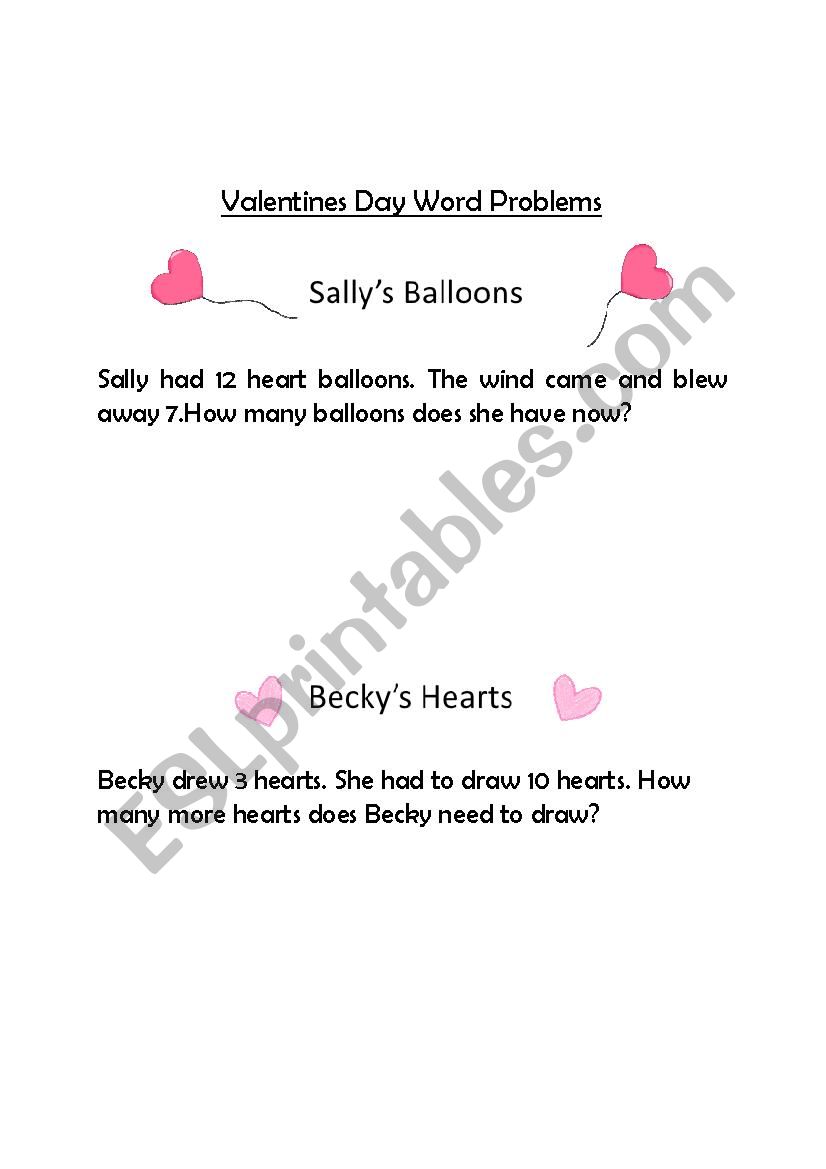 Valentines Day Math worksheet