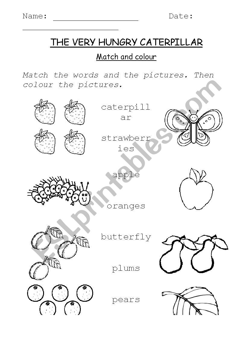 The very hungry caterpillar - match and colour