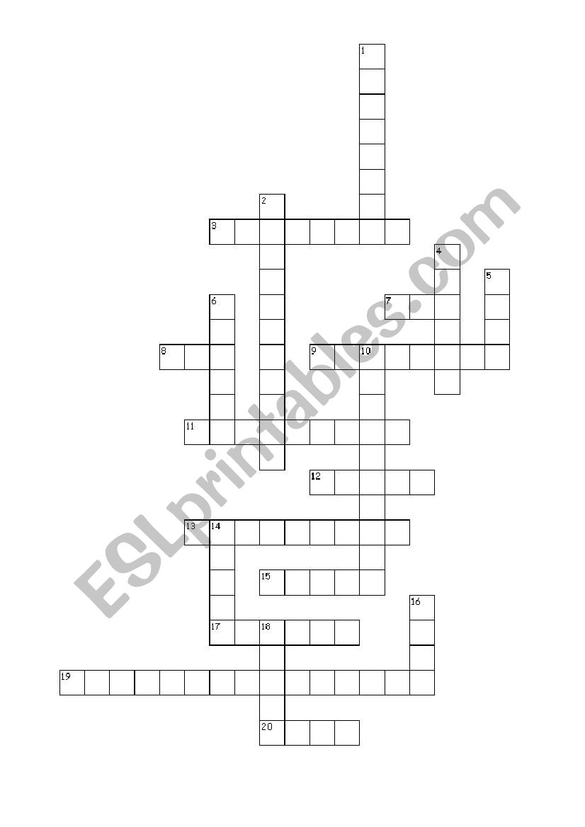 Crosswords School Supplies worksheet