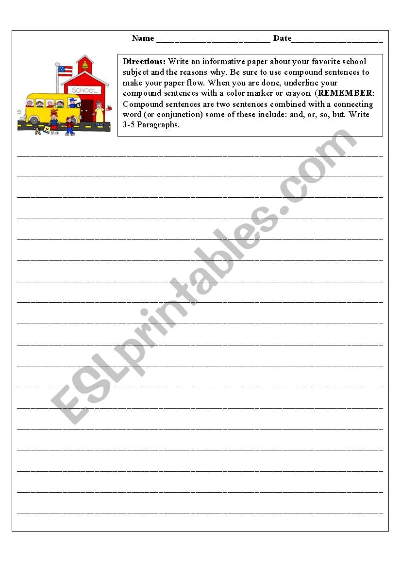 Compound Sentences Activity worksheet