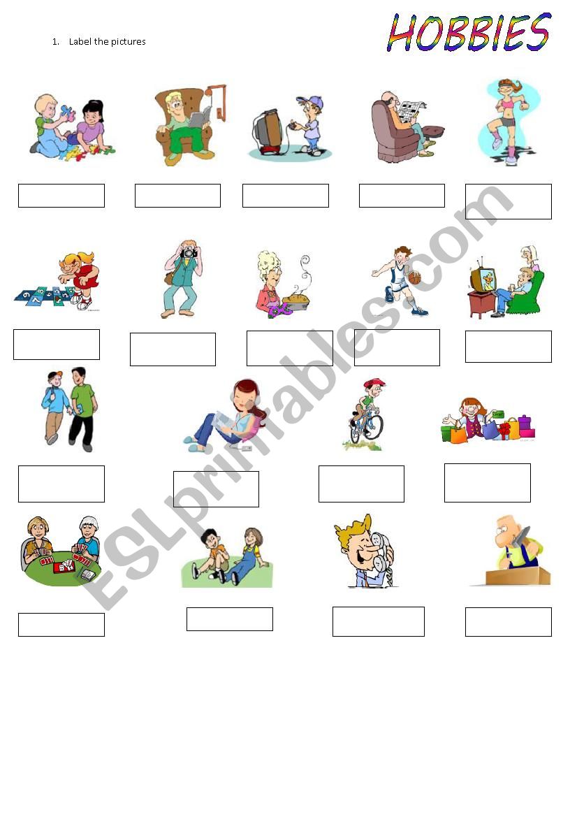 Hobbies worksheet
