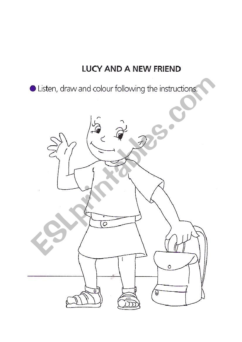 Lucy and a new friend worksheet