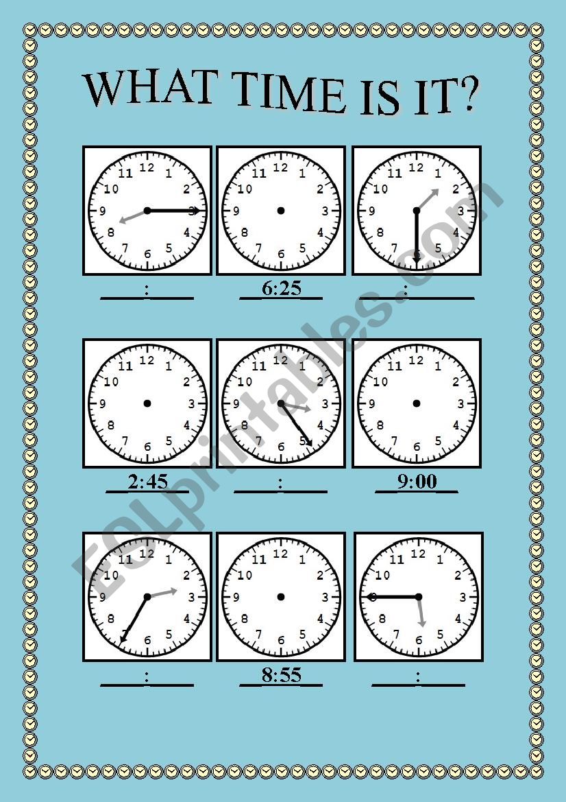 What time is it? worksheet