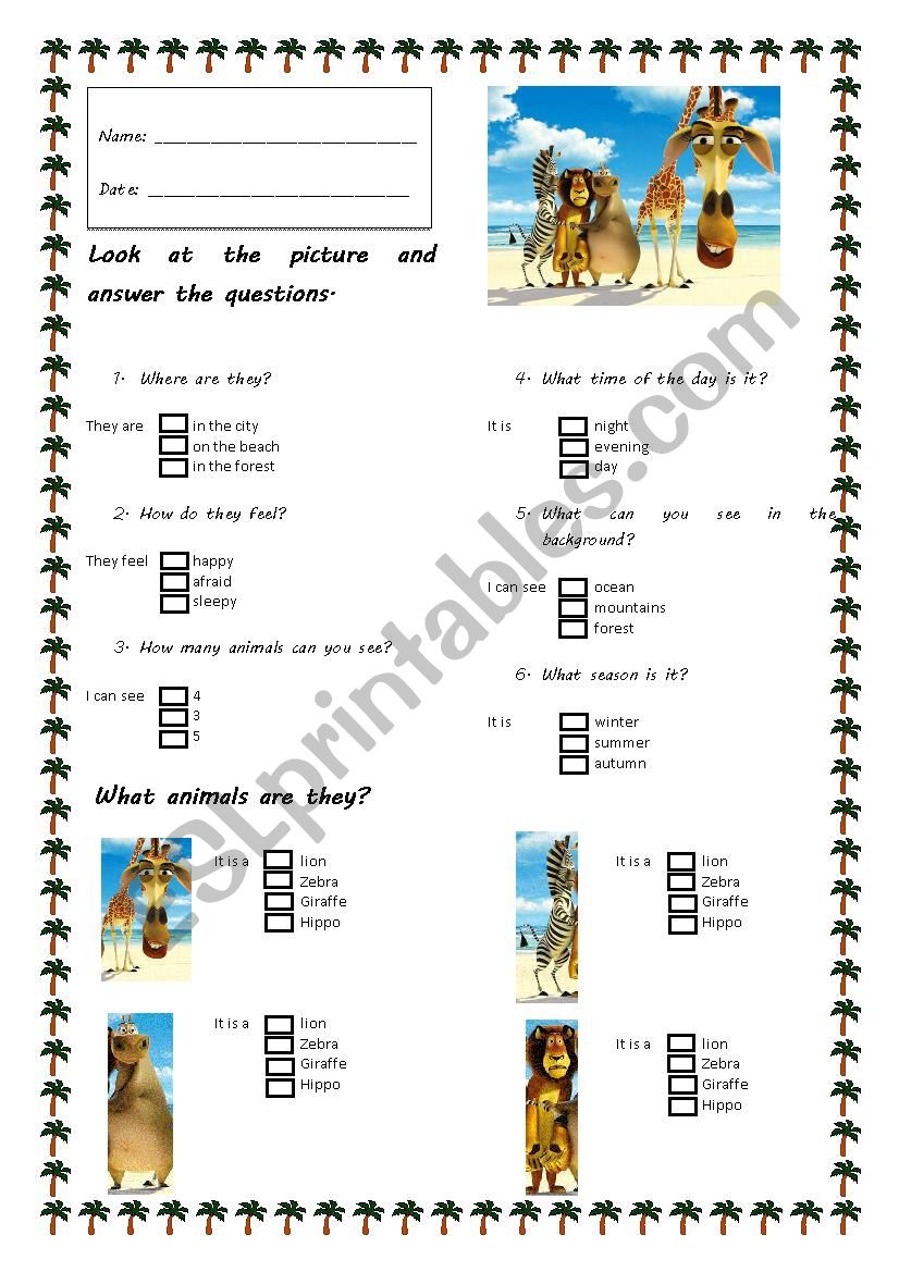 Madagascar worksheet