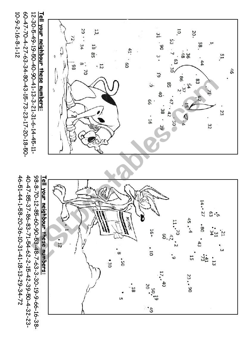 Dictation of numbers worksheet