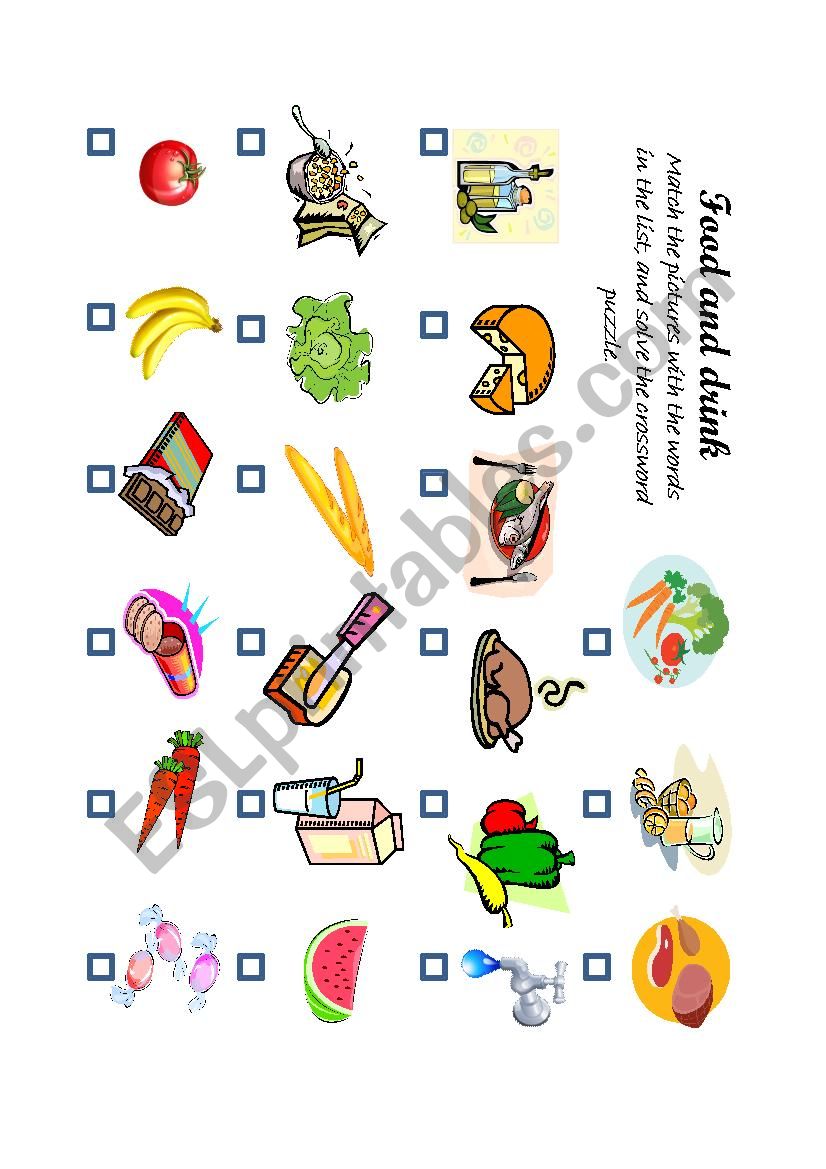 Vocabulary: food and drink worksheet