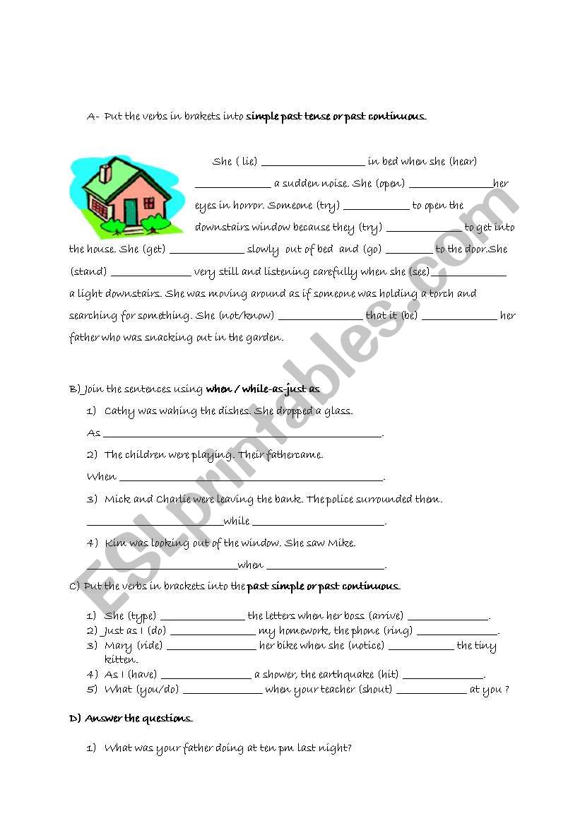 past continuous worksheet