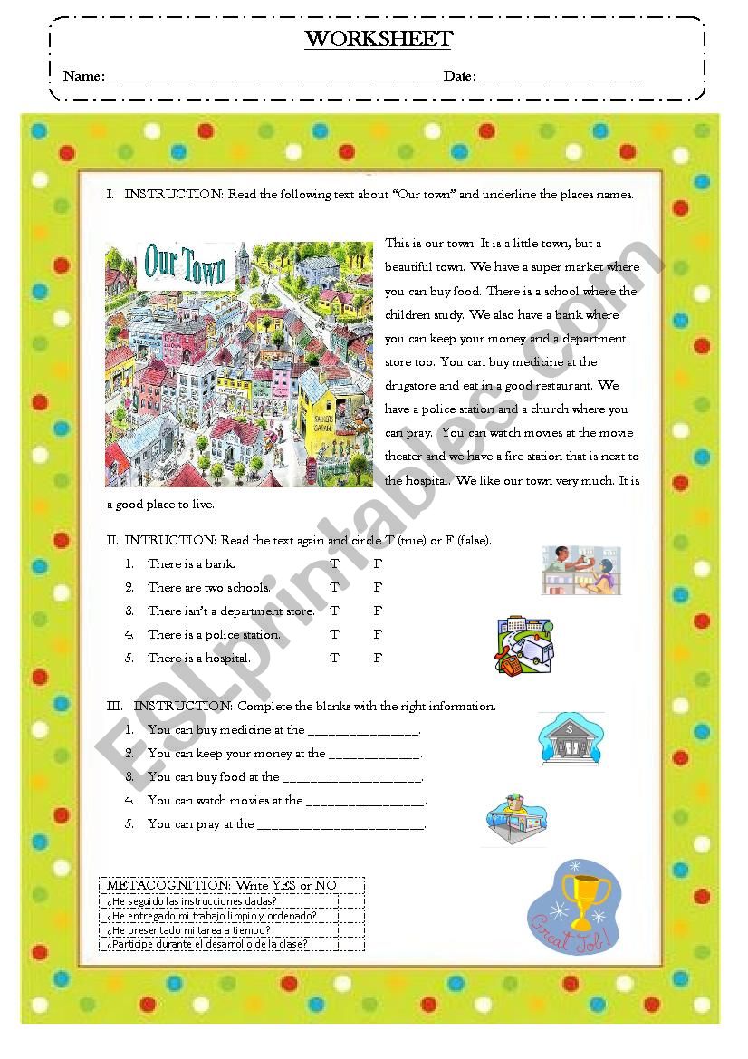 PLACE IN THE CITY worksheet