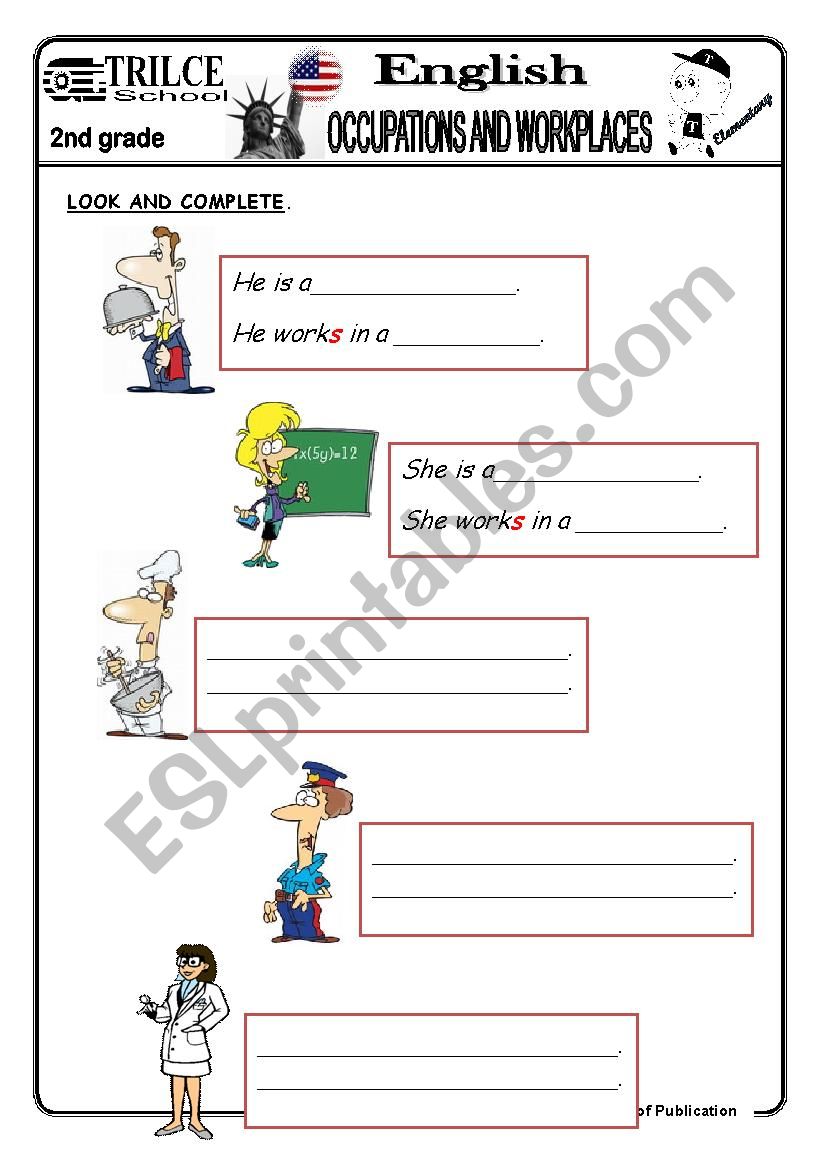 WHERE DO THEY WORK? worksheet