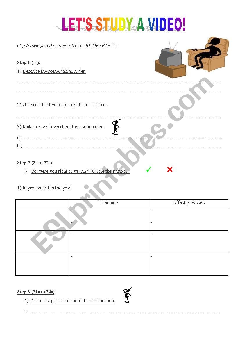 Lets study a video! worksheet